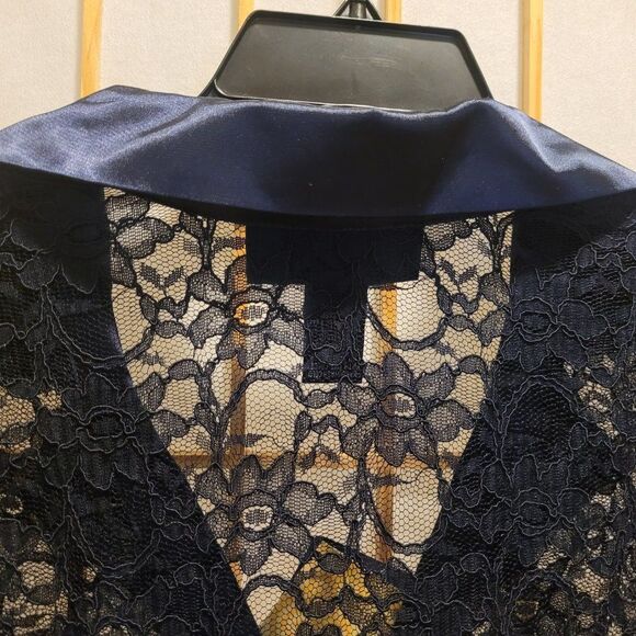 Susan Graver Womens Sheer Blue Lace Duster Jacket Sz PM NWT - Picture 9 of 10